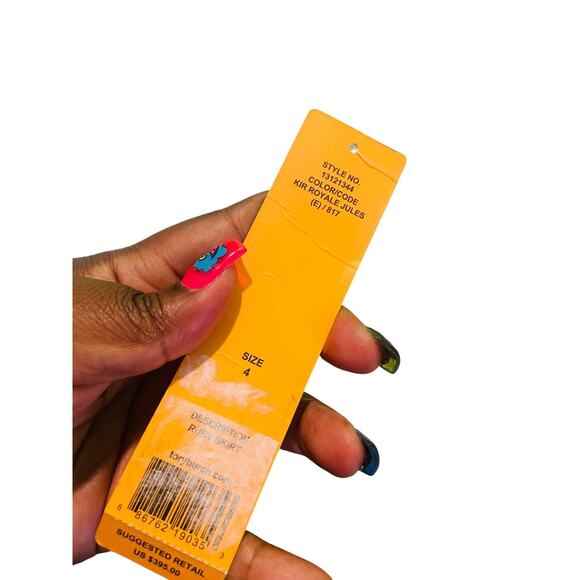 NWT Tory Burch Womens Silk Midi Pleated Skirt Inner Lining Side Zip Red Size 4 - Picture 5 of 10